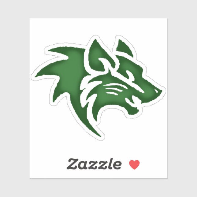 Sticker Tête de loup - Art numérique - Dessin à la main -  (Feuille)