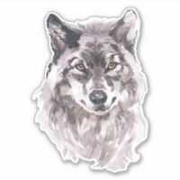 Tête de loup d'aquarelle