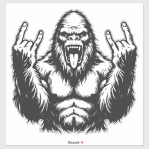 Sticker Tête de métal Sasquatch Rock On