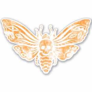 Sticker Tête de mort en orange