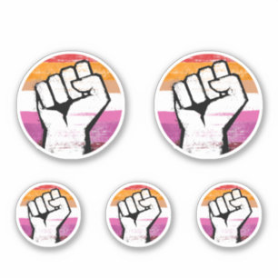 Sticker Tête de poing lesbienne
