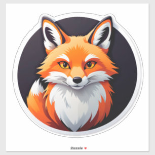 Sticker Tête de renard vibrant
