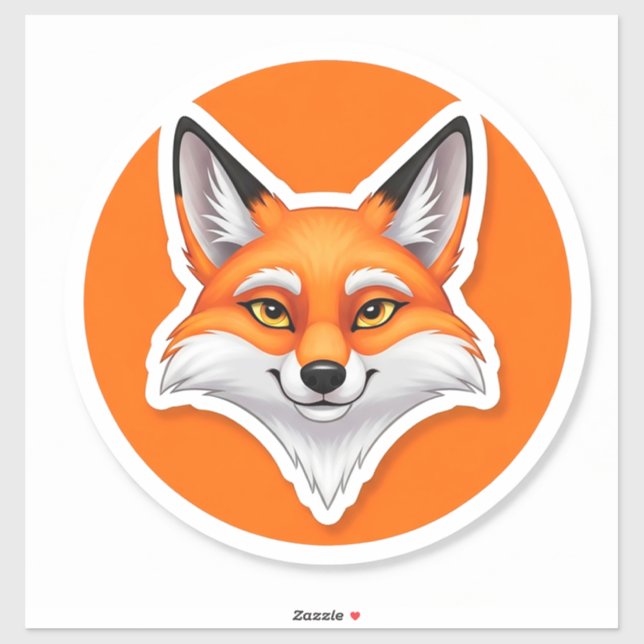 Sticker Tête de renard vibrant (Feuille)