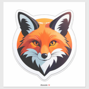 Sticker Tête de renard vibrant