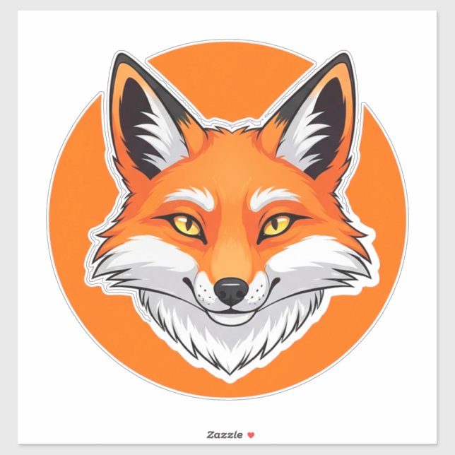 Sticker Tête de renard vibrant (Feuille)