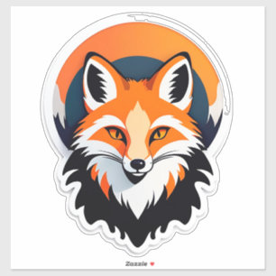 Sticker Tête de renard vibrant