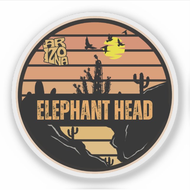 Sticker Tête d'Éléphant, Arizona (Devant)
