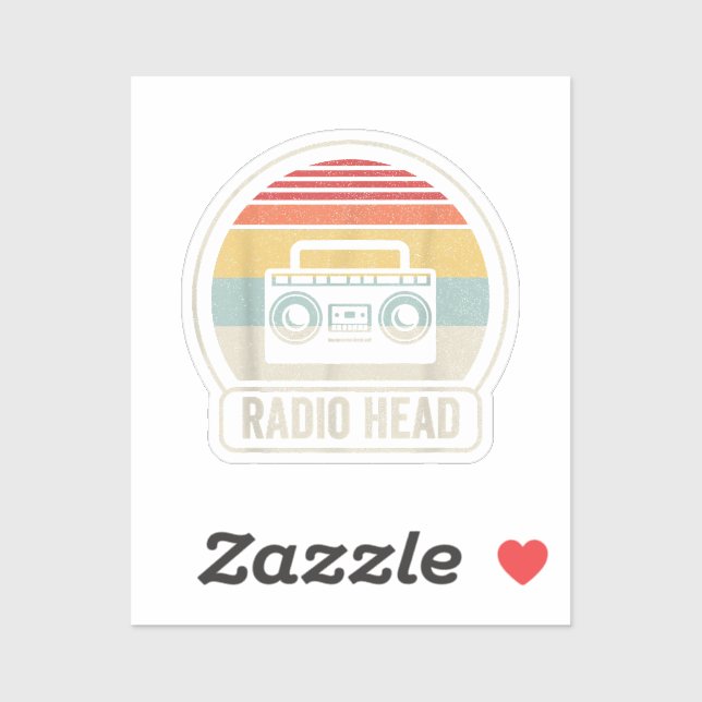 Sticker Tête radio Vintage (Feuille)