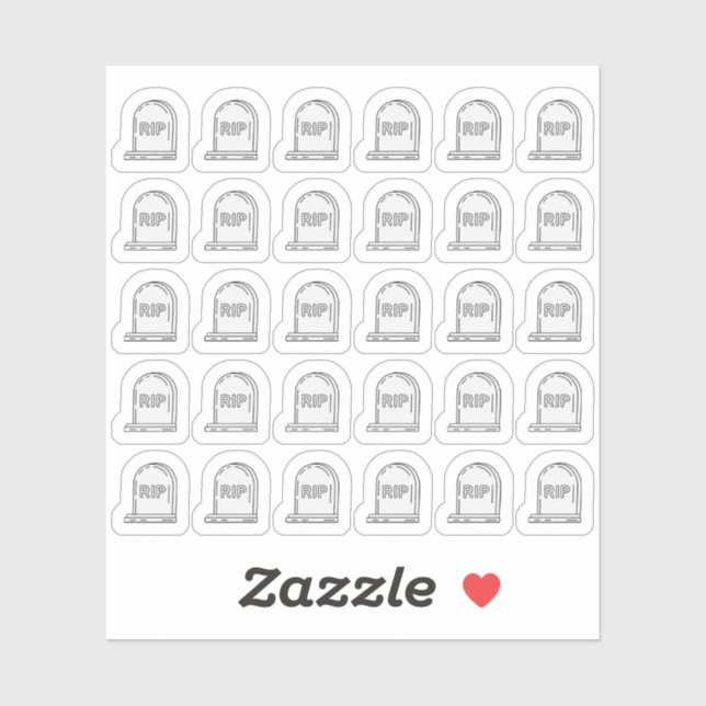 Sticker Tête Tombstone Bujo Planner (Feuille)