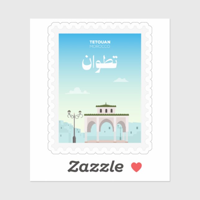 Sticker Tetouan Maroc Timbre-Poste Voyage (Feuille)