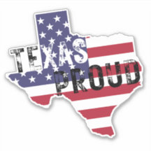 Texas Fière Rustic Tough Text American Flag State