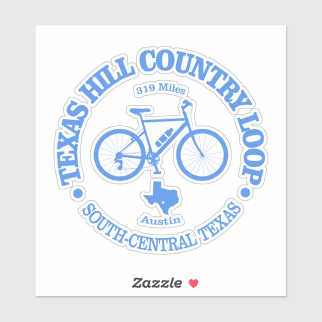 Sticker Texas Hill Country (cyclisme) (Feuille)