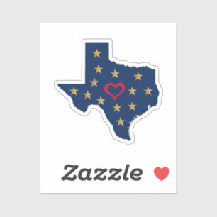 Sticker Texas Love and Shining Stars in the Lone Star Stat