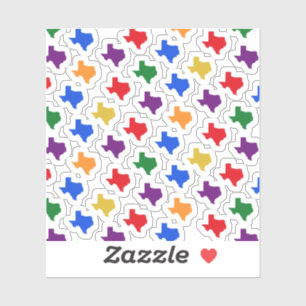 Sticker Texas Map Silhouette Rainbow Motif