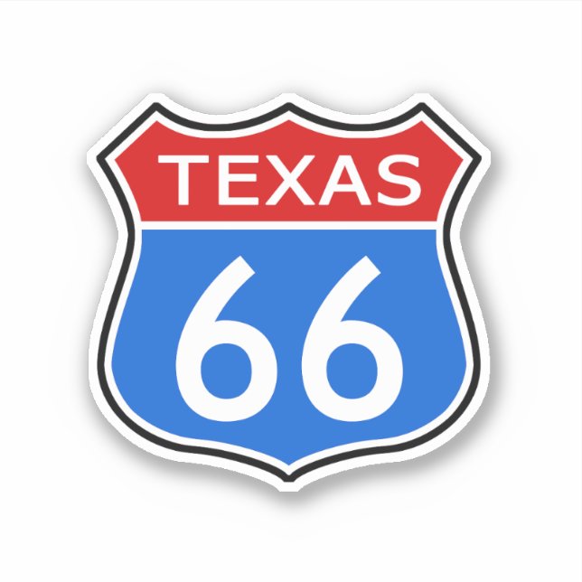 Sticker Texas Travel Route 66 (Devant)