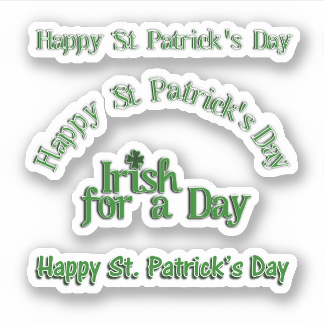Sticker Texte de scrapbooking Saint-Patrick (Devant)