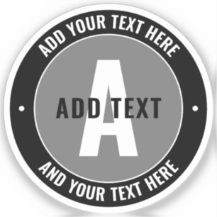 Sticker Texte et monogramme modifiés en gras   Noir et gri