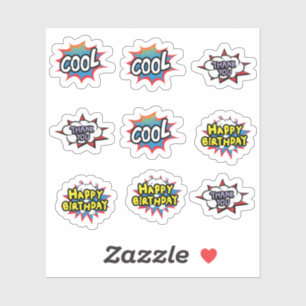 Sticker Texte graphique du Cool d'art pop amusant