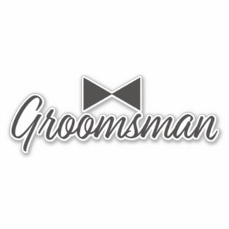 Sticker Texte Groomsman et cravate Bow