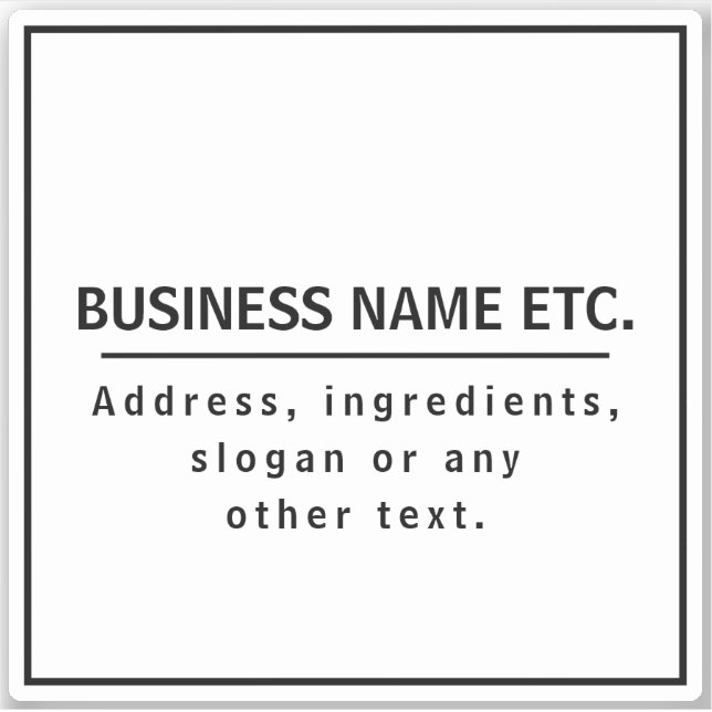 Sticker Texte noir en blanc (Devant)