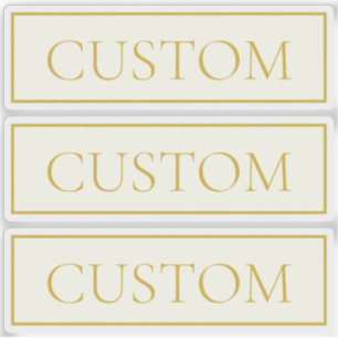 Sticker Texte personnalisable simple et élégant   Or blanc