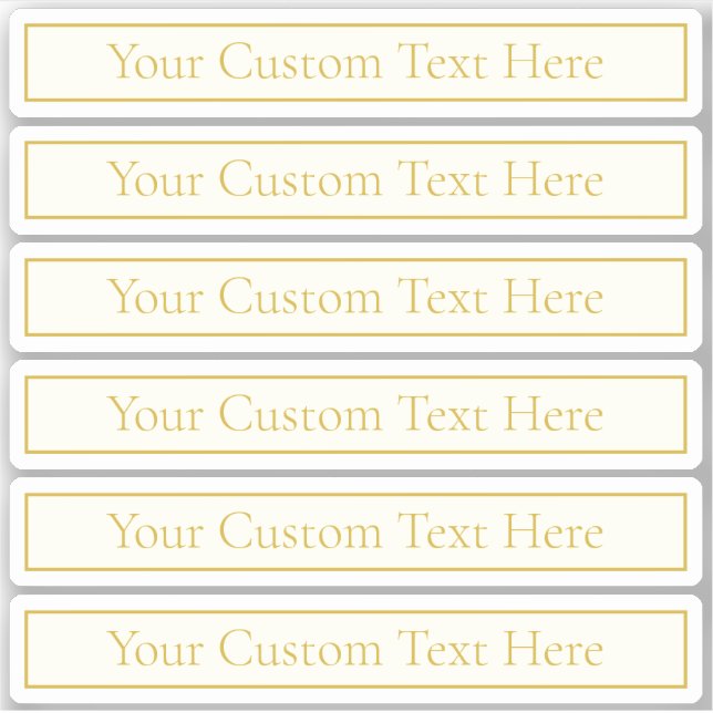 Sticker Texte personnalisable simple et élégant | Or blanc (Devant)