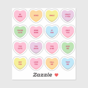 Sticker Texte personnalisé 16 Coeurs de conversation de la
