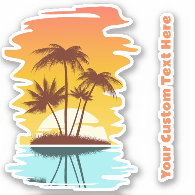 Sticker Texte personnalisé Coucher de soleil sur l'île tro (Devant)