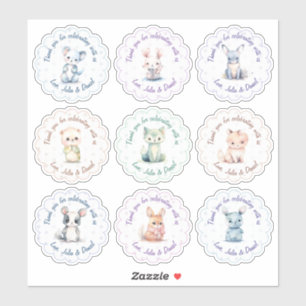 Sticker Texte personnalisé Cute Animaux