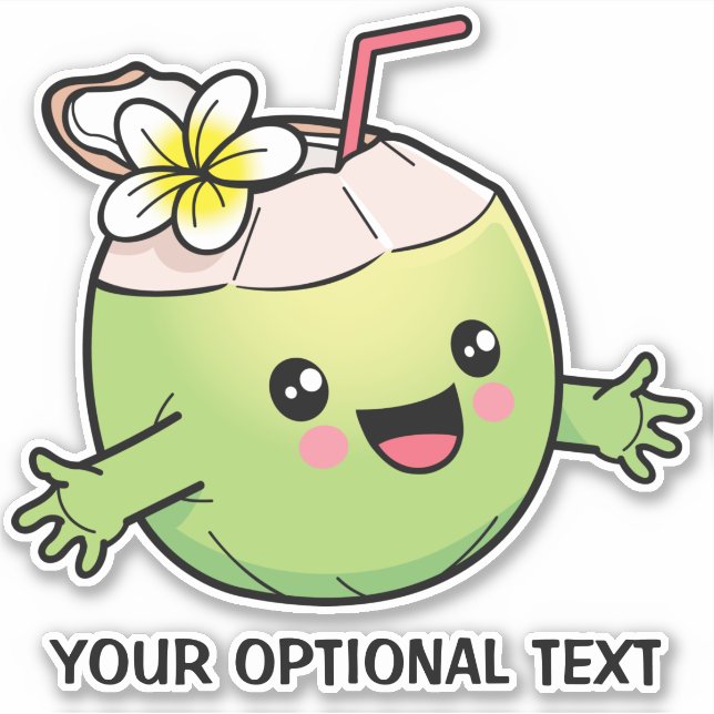 Sticker Texte personnalisé Cute Coconut (Devant)