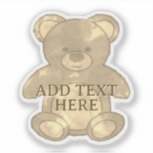 Sticker Texte personnalisé de l'ours de bébé mignon