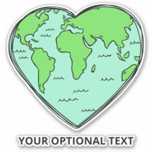 Sticker Texte personnalisé Earth Love