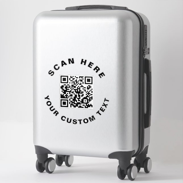 Sticker Texte personnalisé et code QR (Sur valise)