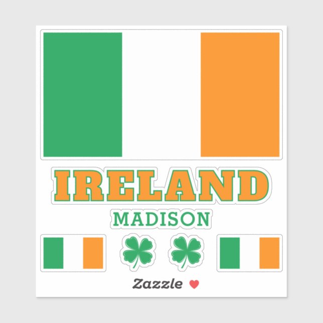Sticker Texte personnalisé Irlande (Feuille)