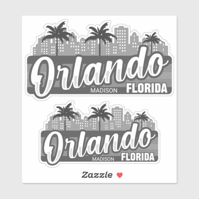 Sticker Texte personnalisé Orlando Floride (Feuille)