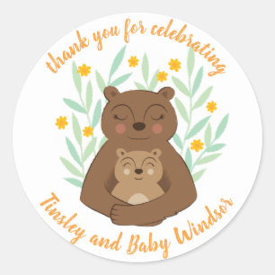 Sticker texte personnalisé pour maman Bear et bébé