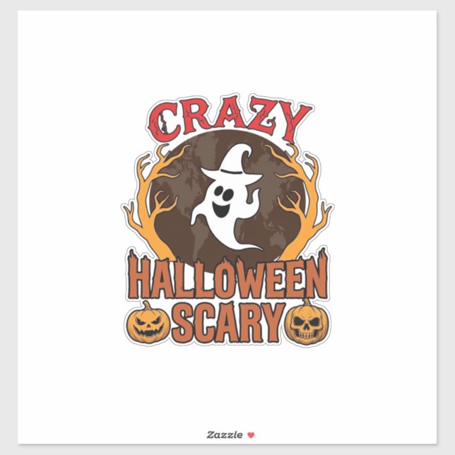 Sticker Texture de citrouille rétro gravée Halloween épouv (Feuille)