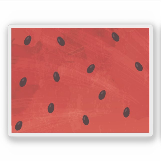 Sticker Texture de peinture à l'aquarelle de graines rouge (Devant)