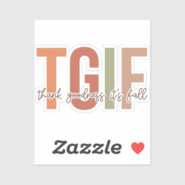Sticker TGIF merci bonté c'est l'automne (Feuille)