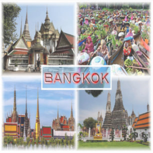 Sticker TH Bangkok - Wat Pho - Marché flottant - Gran Pala