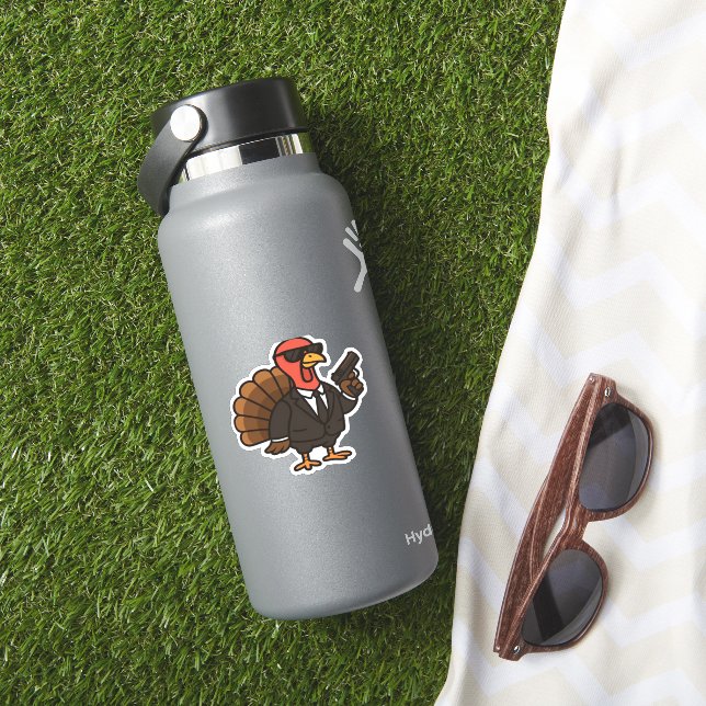 Sticker Thanksgiving Secret Agent Turkey Classic T-Shirt (HydroFlask Insitu)