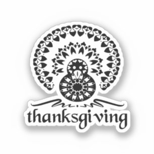 Sticker Thanksgiving - Turkey Mandala