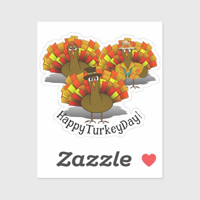 Sticker Thanksgiving Turkey Trio (Feuille)