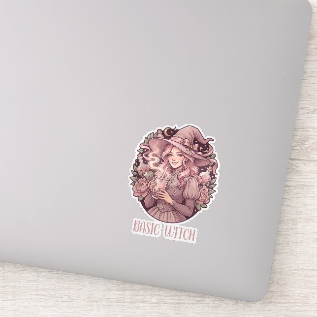 Sticker Thé aux perles rose Basic Witch Coquette Halloween (Détail)