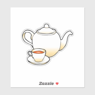 Sticker Thé avec théière