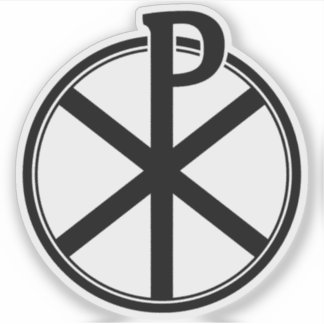 Sticker The Chi-Rho Cross - v3 (black)