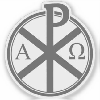 Sticker The Chi-Rho Cross - v4 (grey)
