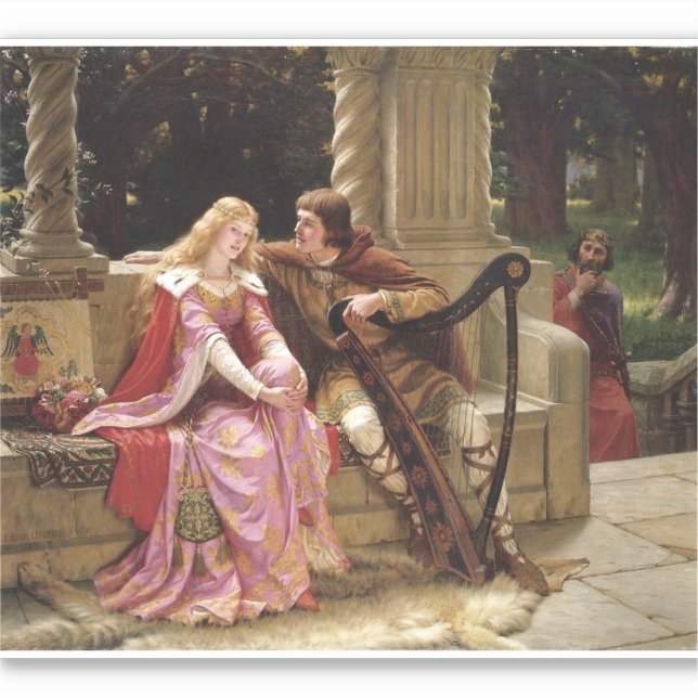 Sticker The End of the Song by Edmund Leighton, c. 1902 (Devant)