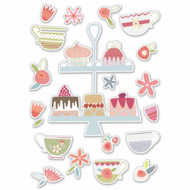 Sticker Thé et gâteaux de l'après-midi (Devant)