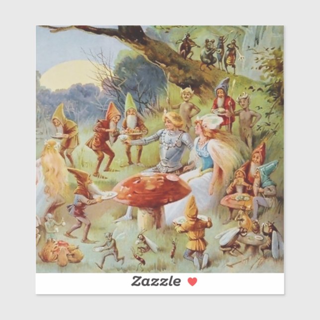 Sticker “The Feast” Fairy Art By E S Hardy (Feuille)